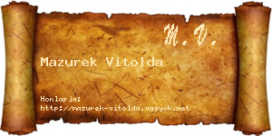 Mazurek Vitolda névjegykártya